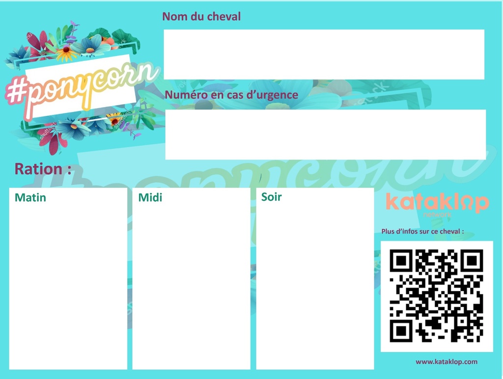 Plaque de box 2.0 Ponycorn  (-25% BLACKFRIDAY)